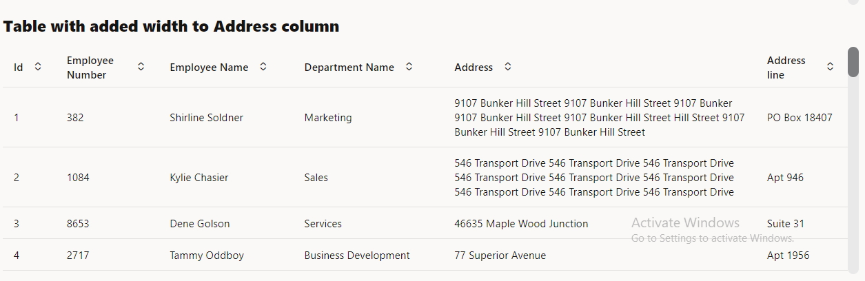 How to handle large text in table or grid