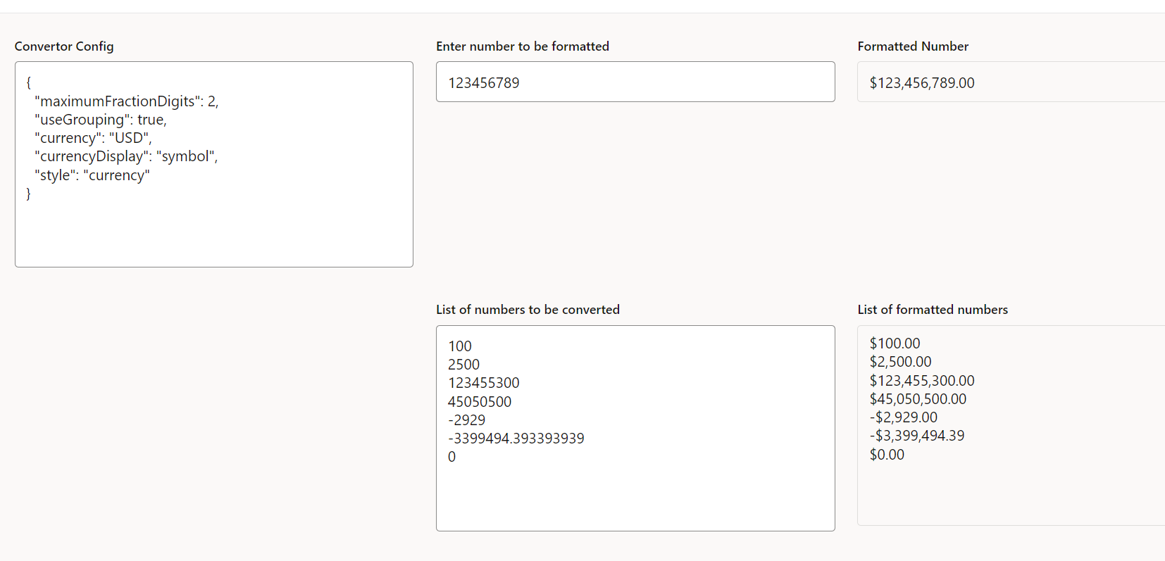 Format number in VBCS page using functions